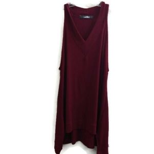 1804 Coin Rib Tunic Top Burgundy Size Large